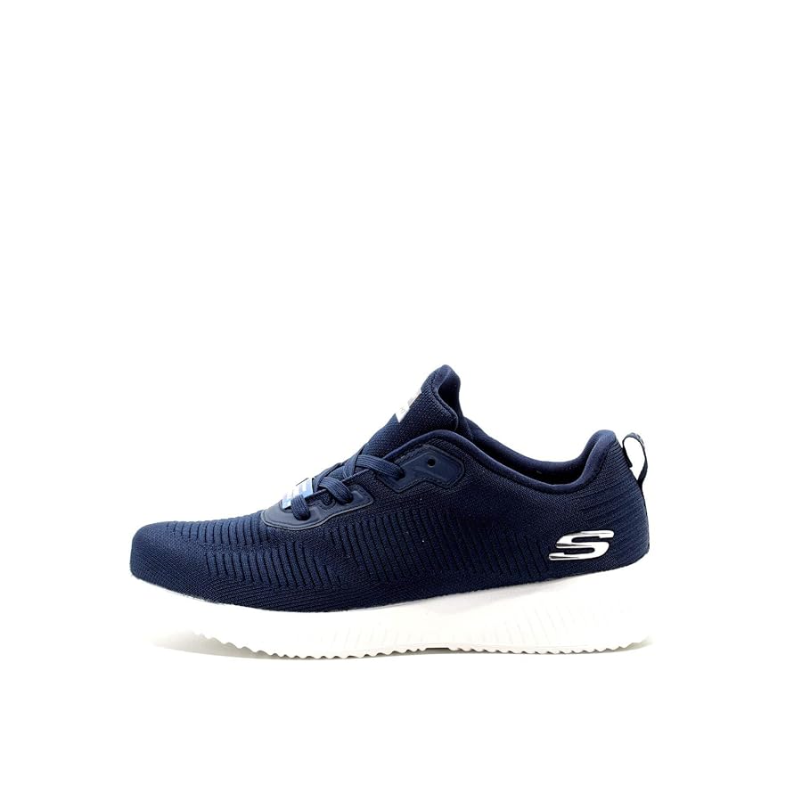 ゅめ★ Amazon.com | Skechers Men's Squad Sneaker, Navy Mesh Trim